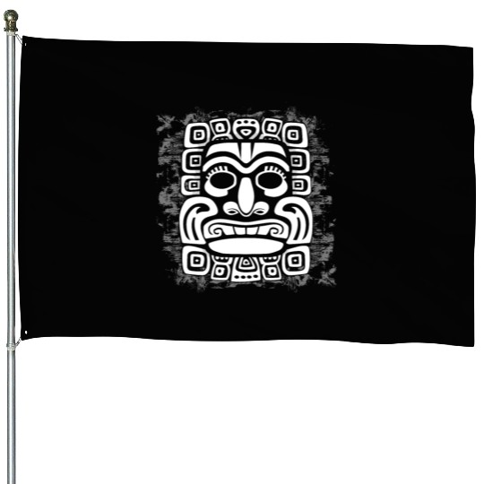 Maya God Mayan Mythology Kauil Mask House Flags