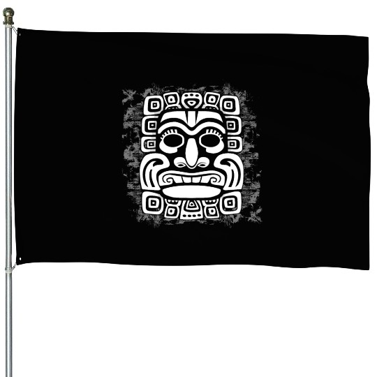 Maya God Mayan Mythology Kauil Mask House Flags