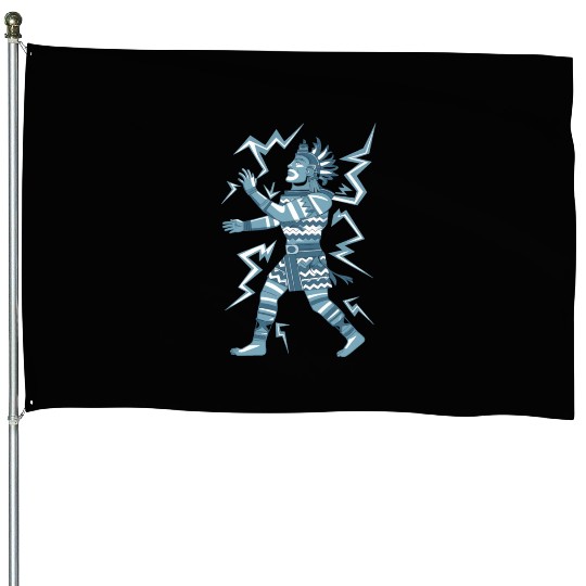 Maya God Mayan Mythology Kauil Lightning Warrior House Flags