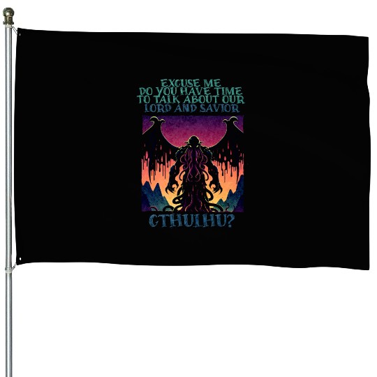 Lord & Savior Cthulhu Cult Lovecraft Necronomicon House Flags