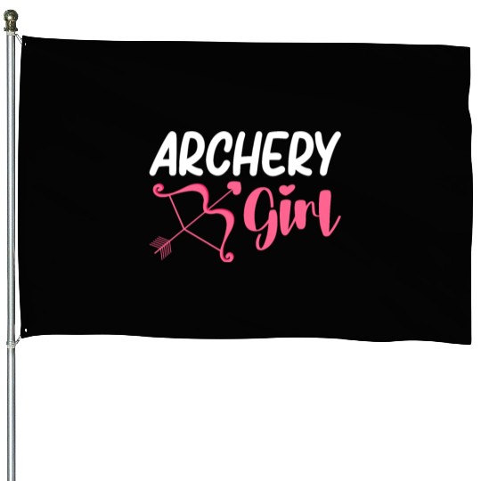 Archery Girl Archer Bow And Arrow Women House Flags
