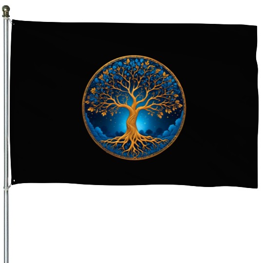 Irish Nordic Celtic Tree of Life Yggdrasil House Flags
