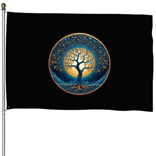 Irish Nordic Celtic Tree of Life Yggdrasil House Flags
