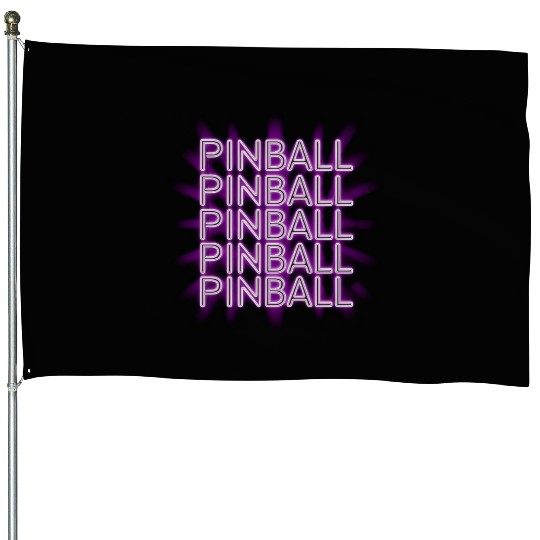Pinball Purple Neon House Flags