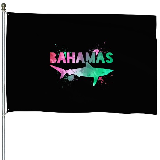 Bahamas Shark Watercolor Souvenir House Flags