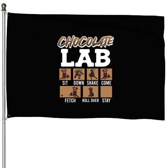 Labrador Retriever CHOCOLATE LAB Commandos House Flags