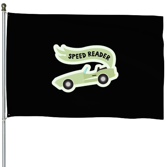 Speed ReaderBookish Racing Car Pastel Green Lemon House Flags