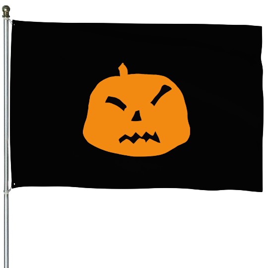 Spooky Pumpkin Halloween House Flags