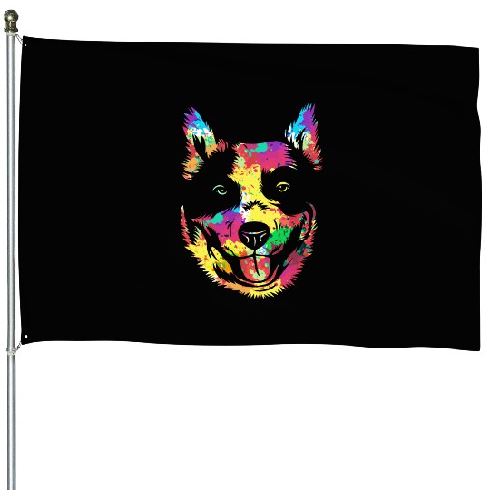 Retro Vibe Australian Cattle Dog For Dog Breeder House Flags
