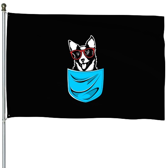Australian Cattle Dog Cute Cattle Dog In A Pocket House Flags