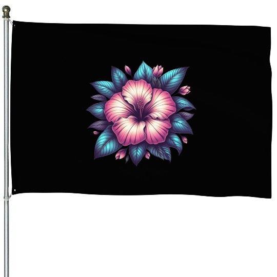 Blooming Beauty Hibiscus House Flags