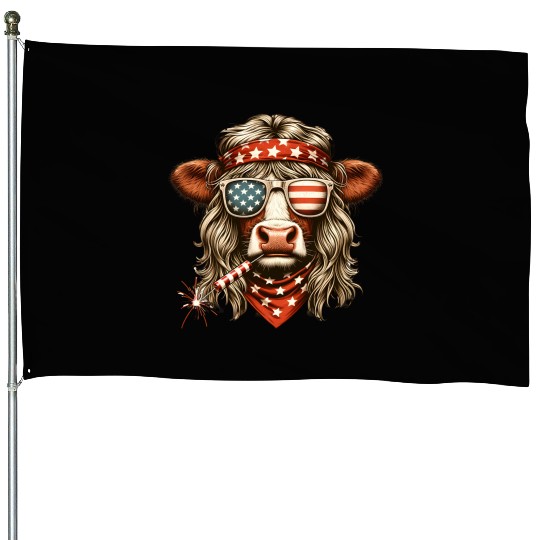 Rebel Bovine: Punk Cow Graphic House Flags