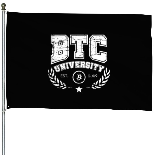 BTC University Bitcoin College vintage retro House Flags
