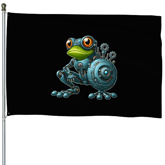 Cyborg Frog Toad Newt Robot Mech Design House Flags
