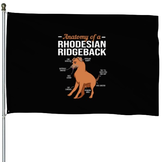 Dog Anatomy Of A Rhodesian Ridgeback House Flags