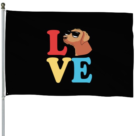 Dog Lover Rhodesian Ridgeback Dog With Sunglasses House Flags