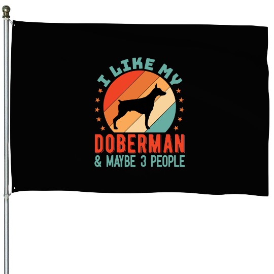 Doberman Pinscher Dog Puppy Owner House Flags