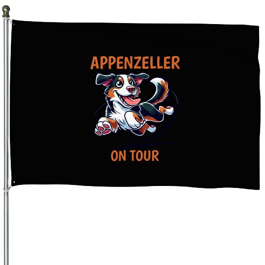 Appenzeller On Tour Funny Dog Lover Graphic House Flags