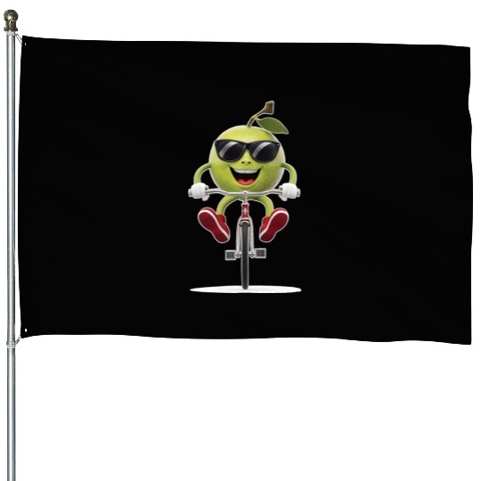 Guava Cycling On Bike Realistic House Flags