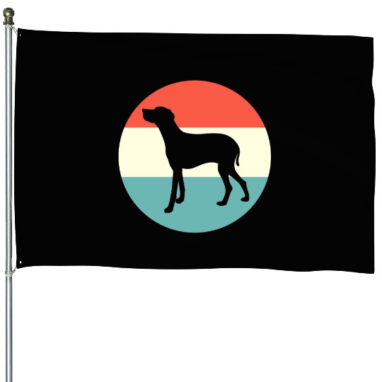 Retro Weimaraner Dog Silhouette House Flags