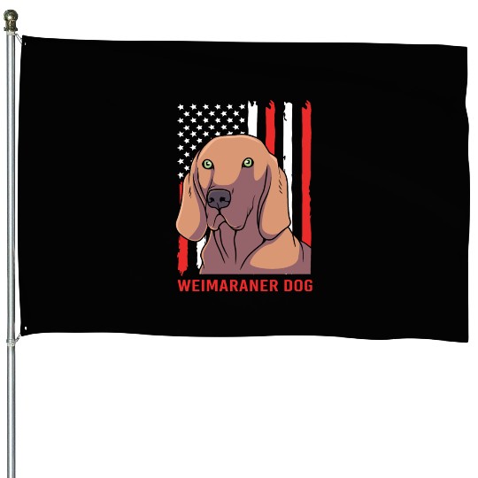 US Flag 4th Of July Patriotic Dog Weimaraner Lover House Flags