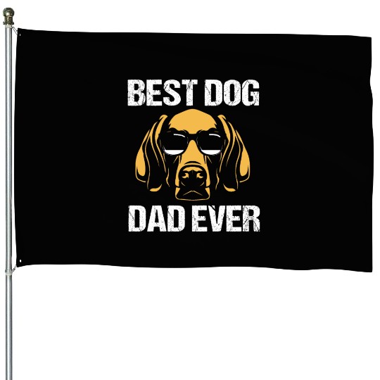 Fathers Day Dog Wearing Sunglasses Weimaraner Dad House Flags