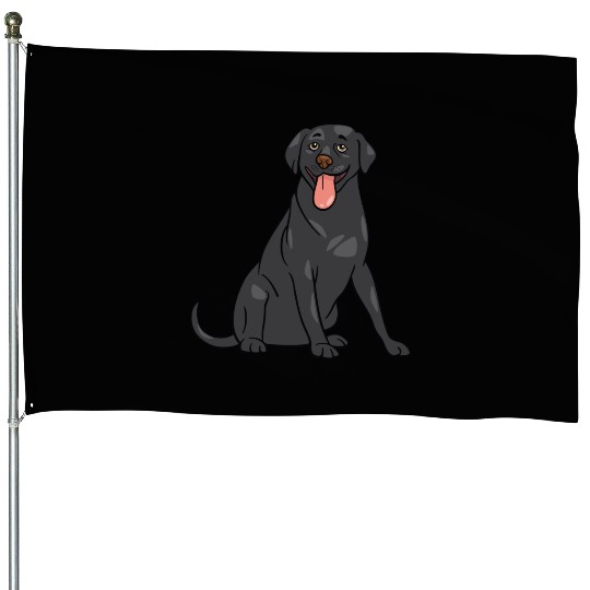 Dog - Black Lab House Flags