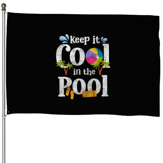 Pool Party Diving Vacation Swimming Trunks House Flags