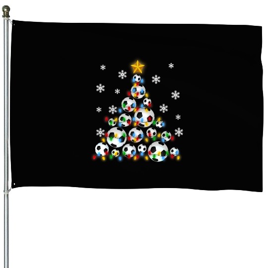 Soccer ball Christmas Tree Xmas Football House Flags
