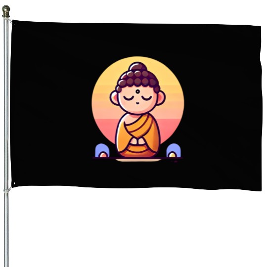 Tiny Buddha House Flags