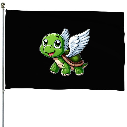 Turtle Angel Wings Halo Farm Farmer House Flags