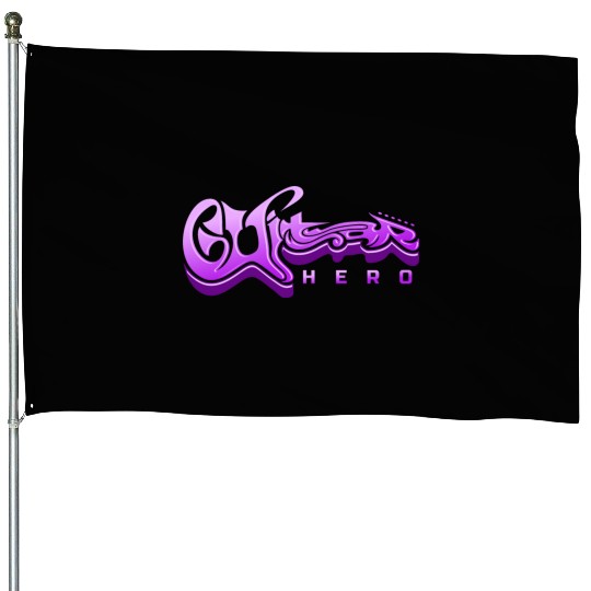 Guitar Hero - Typography Design House Flags