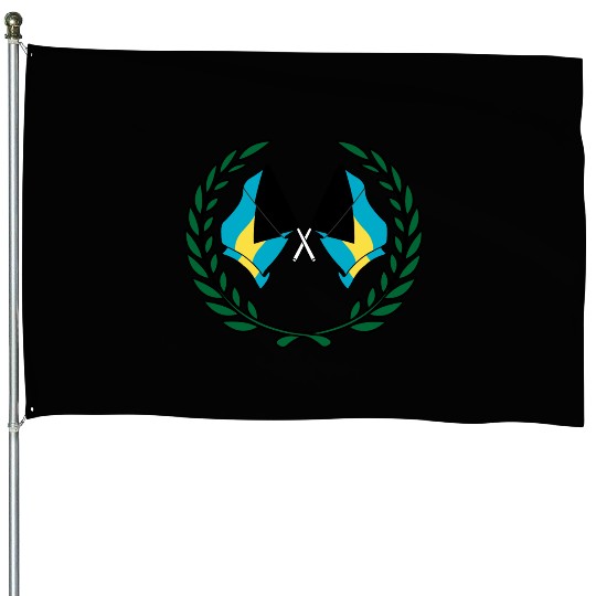 Flags Bahamas in laurel wreath House Flags