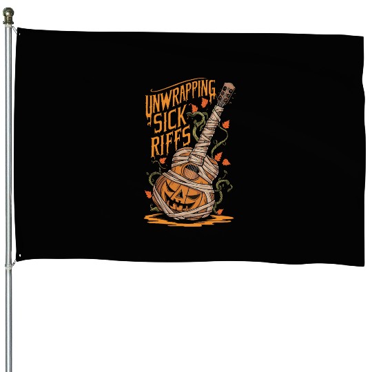 musical pumpkin autumn vibes spooky guitar autumn House Flags