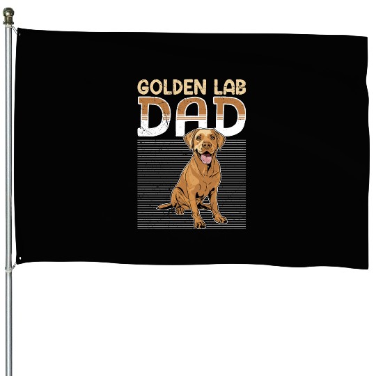 Golden Labrador Golden Lab Dad Labrador Owner House Flags