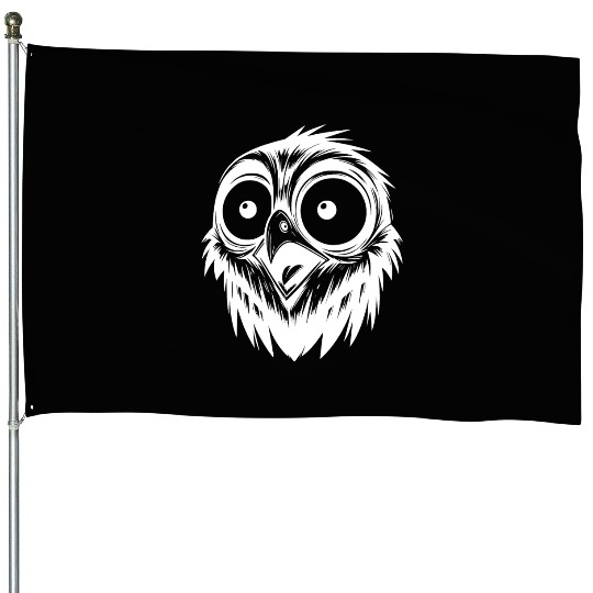 Scared Horror Bird Drawing House Flags