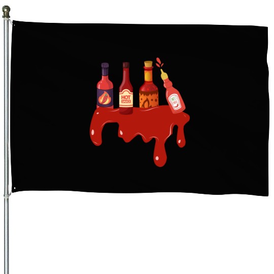 Hot Sauce Hot Sauces Foodie Tea Spicy Hot House Flags