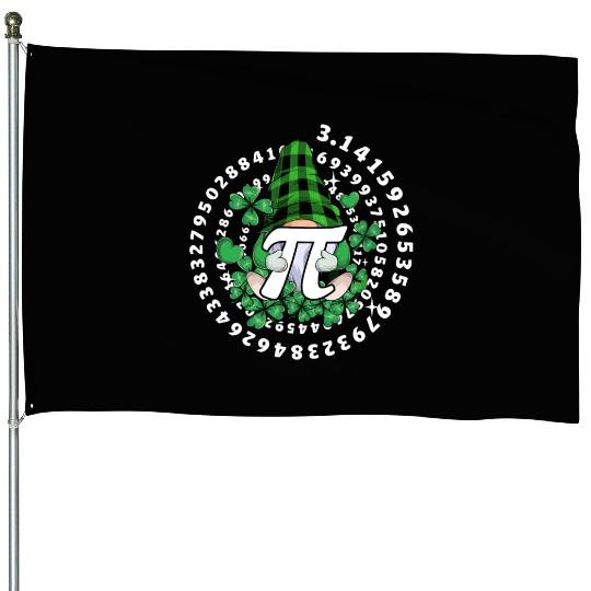Gnome Hold Shamrock Pi Day Math 314Gnomes House Flags