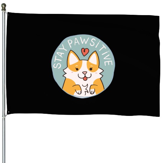 Corgi Pawsitive Badge House Flags