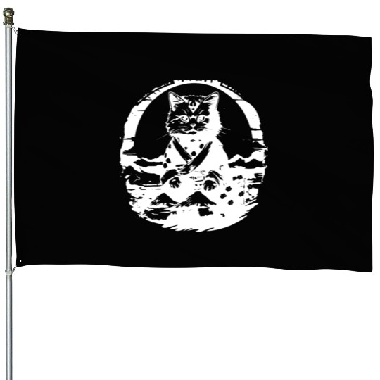 Japanese Cat House Flags