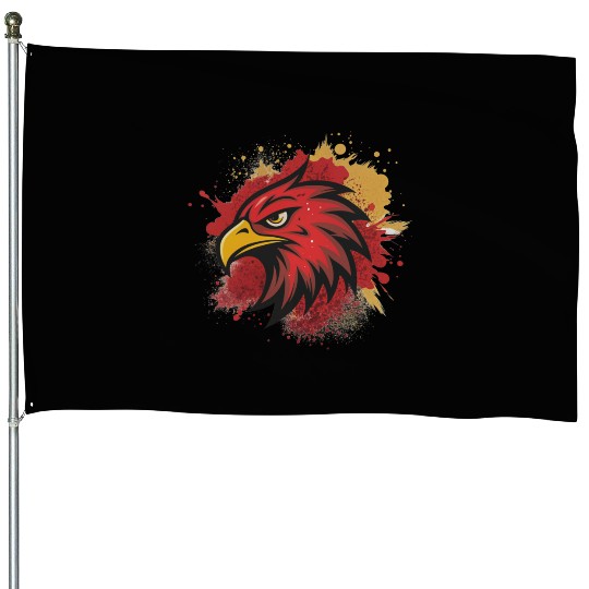 A captivating illustration of the head of an eagle House Flags