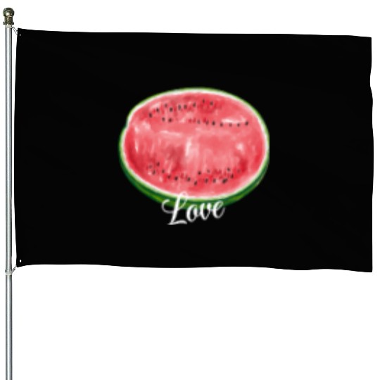 Watermelon, juicy, refreshing, summer fruit House Flags