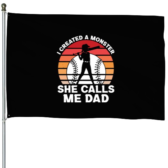 Calls Me Softball Dad Funny Daddy Father's Day House Flags