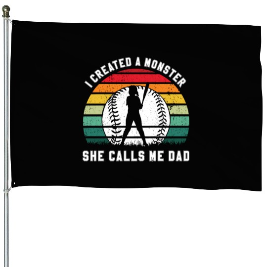 Calls Me Softball Dad Funny Daddy Father's Day House Flags
