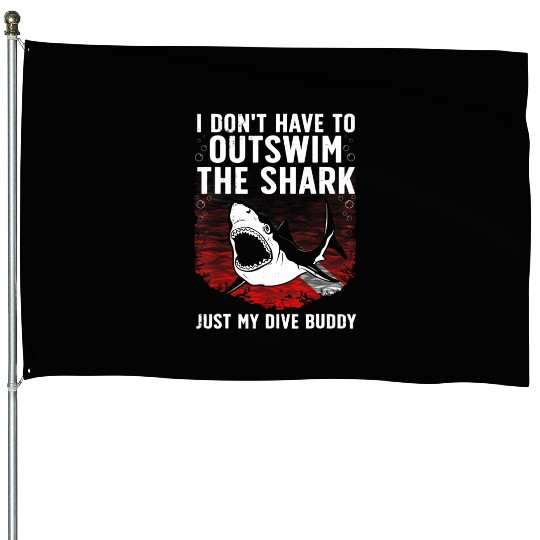 Funny Scuba Diving Design For Men Women Kids House Flags