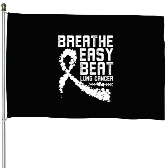 Breathe Easy Beat Lung Cancer Awareness Warriors House Flags