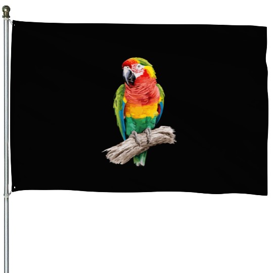 Macaw Parrot for a Bird Lover Animal Lover House Flags