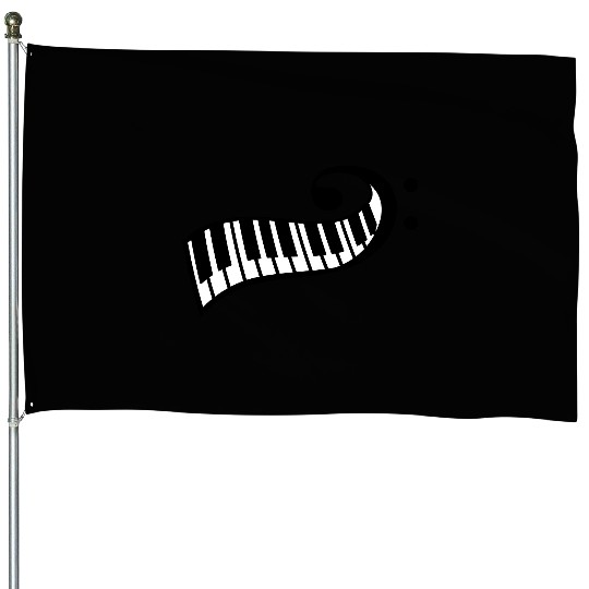 Keyboard Music Bass Note Piano Keys Party Design House Flags