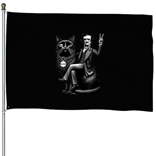 Edgar Allan Poe Riding House Flags