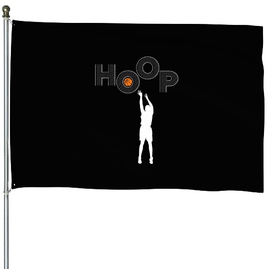 HOOP I love basketball House Flags